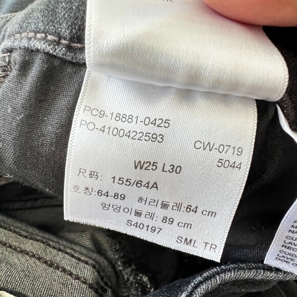 Levi's Premium 711 Skinny Black Stone Wash Denim Women's Jeans Sz. 25 - Picture 9 of 12